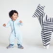 Load image into Gallery viewer, Happy baby boy wearing blue one piece with snaps