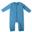 Load image into Gallery viewer, Baby boy one piece in blue with leaf print