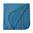 Load image into Gallery viewer, Blue baby boy blanket with heart and leaf print by Zia NYC
