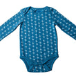 Load image into Gallery viewer, Blue long sleeve baby onesie with hearts