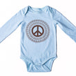 Load image into Gallery viewer, Long sleeve baby onesie with peace sign print