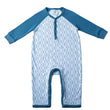 Load image into Gallery viewer, Blue long sleeve one piece romper with diamond print