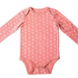 Load image into Gallery viewer, Pink long sleeve baby onesie with heart print