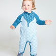 Load image into Gallery viewer, Baby wearing a long sleeve one piece romper with diamond print