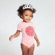 Load image into Gallery viewer, Baby girl wearing a pink short sleeve onesie with mandala print