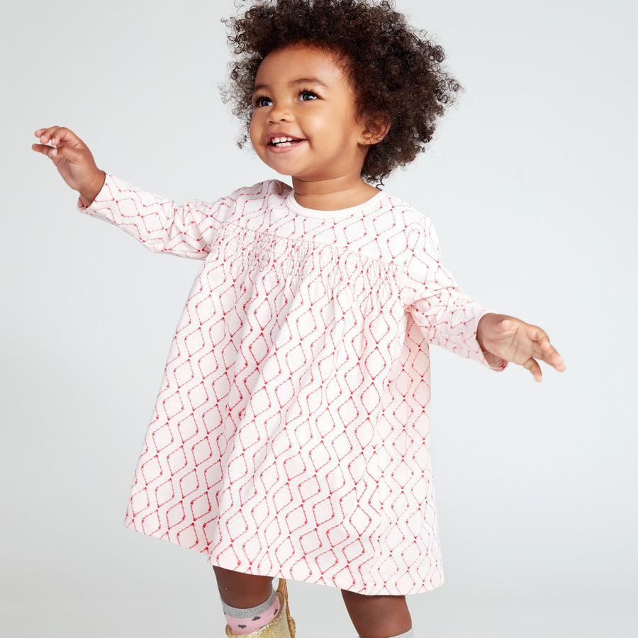 Anya Smocked Diamond Print Dress Zia NYC Anya Smocked Diamond Print Dress Zia NYC